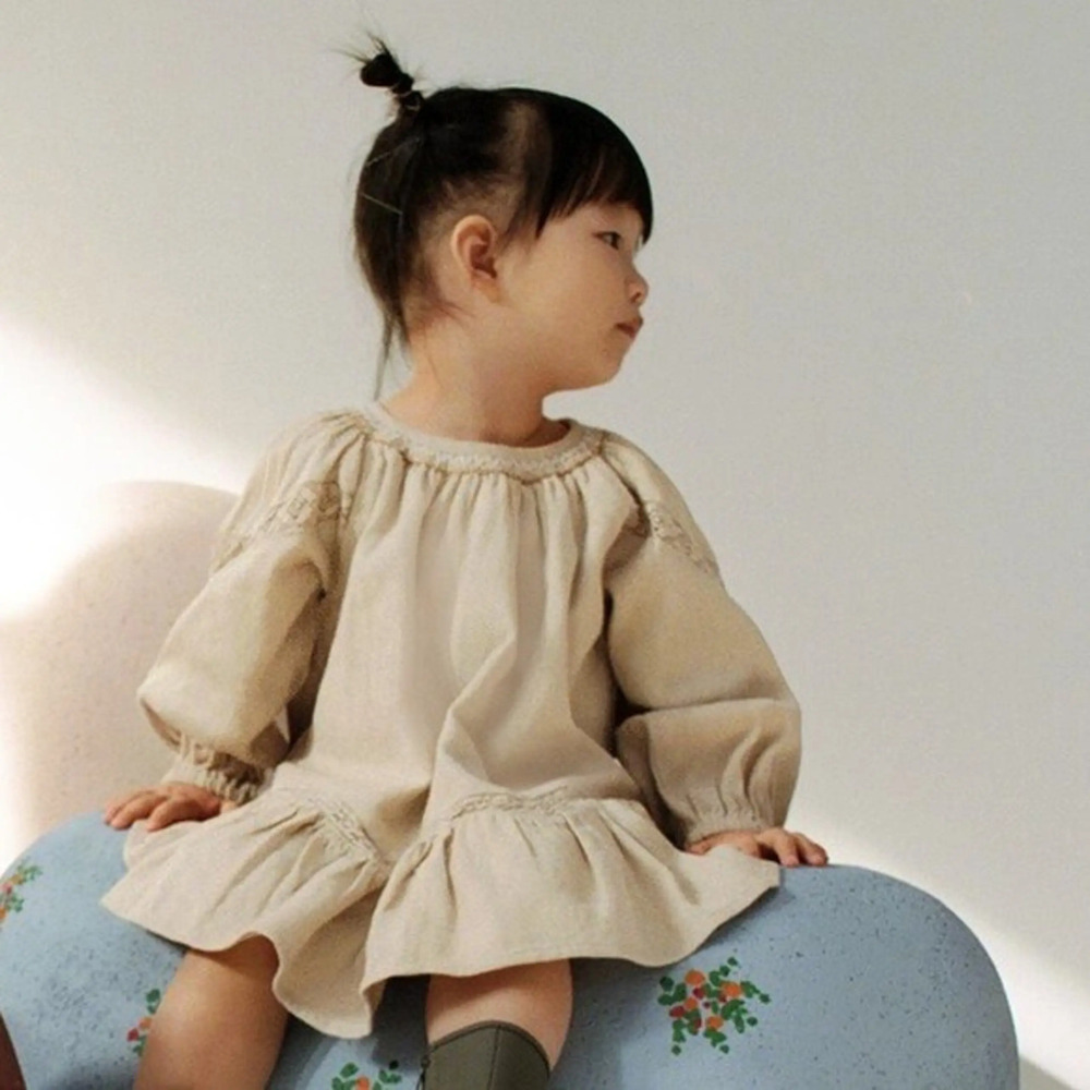 Zara Girls Boho Eyelet Lace Dress Size 2-3 Years Cotton Lined Cottage